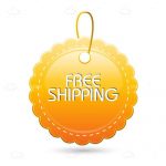 Free Shipping Tag in Yellow